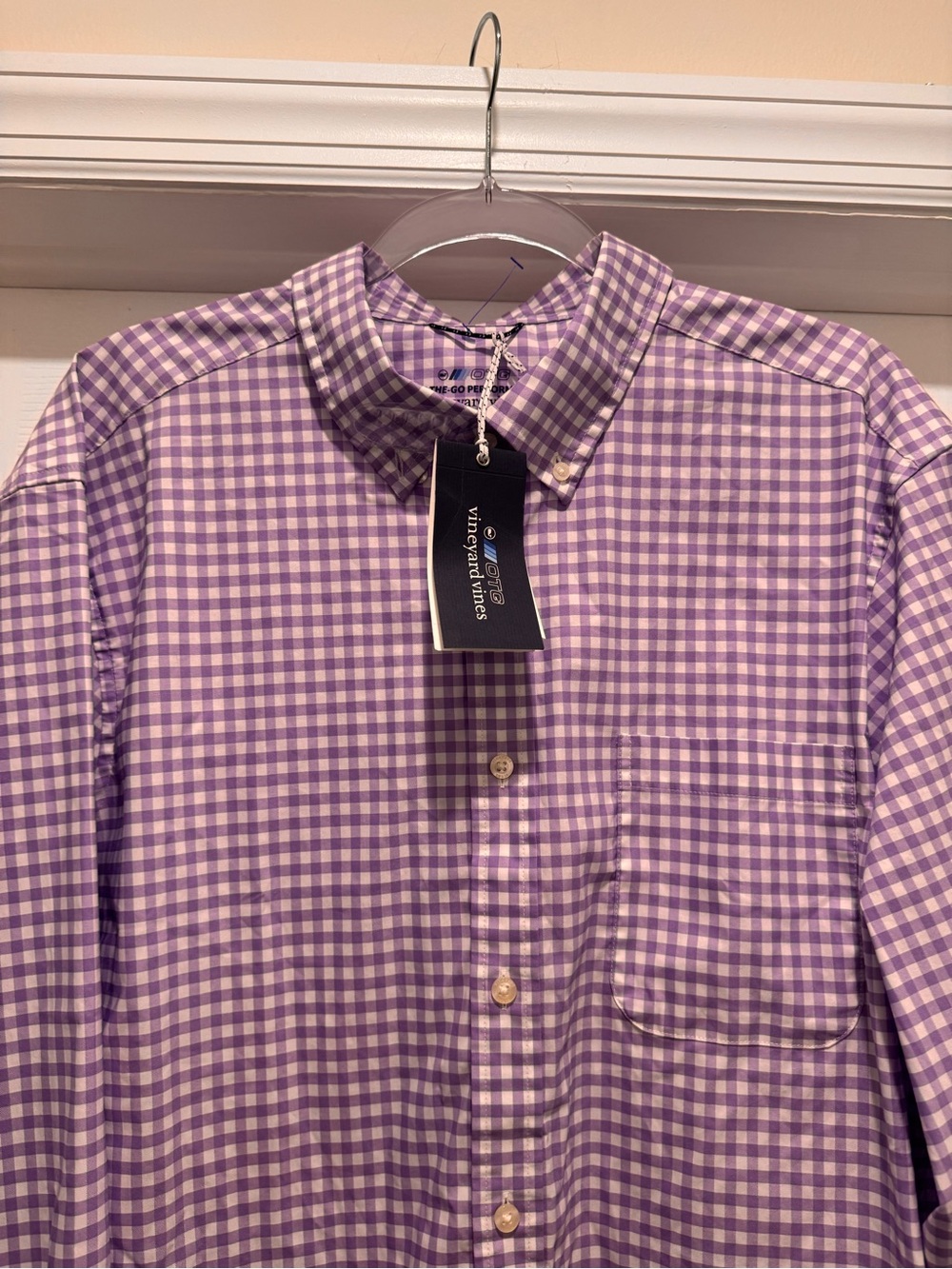 Vineyard Vines Men's Purple Gingham Button-Down Shirt